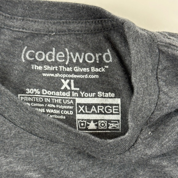Code Word Tshirt Mens XL Gray AHS - Picture 2 of 9